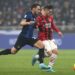 Brahim Diaz of AC Milan and Hakan Calhanoglu of Inter
