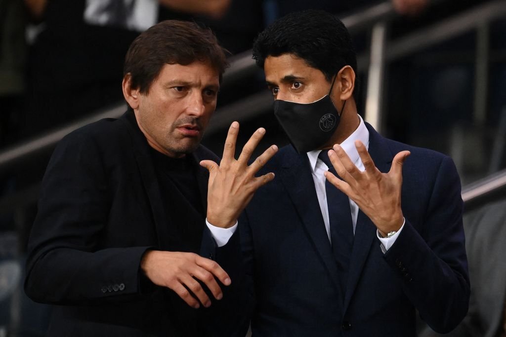 Al Khelaifi and Leonardo of PSG