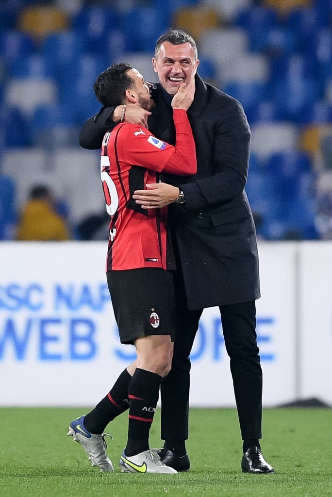 Paolo Maldini and Alessandro Florenzi of AC Milan