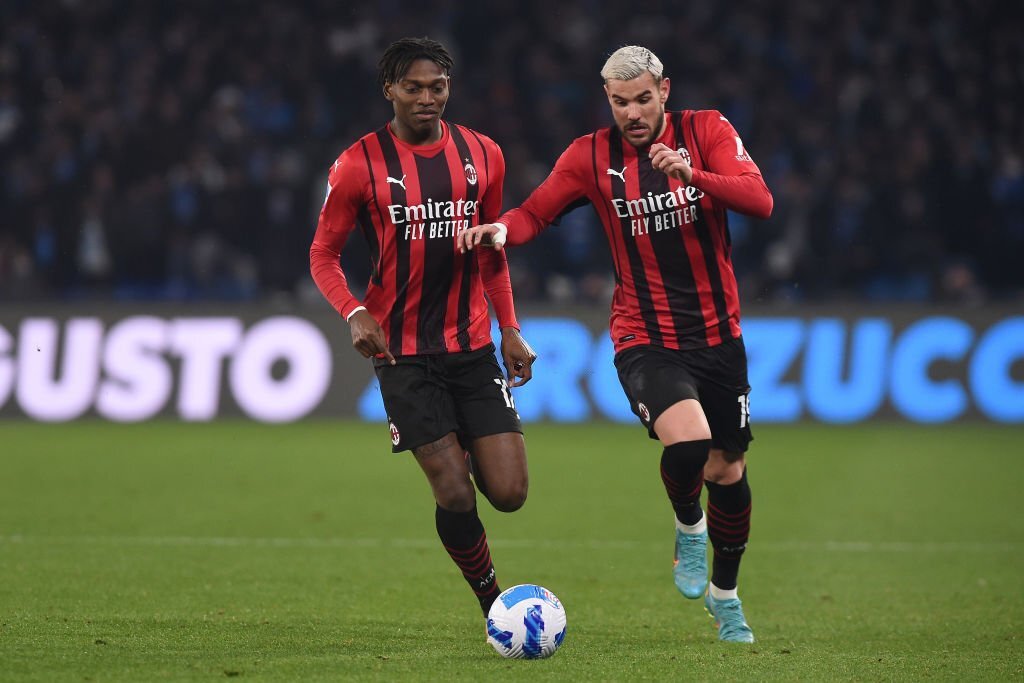 Rafael Leao and Theo Hernandez of AC Milan