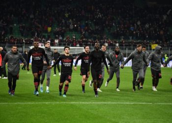 AC Milan players celebrate