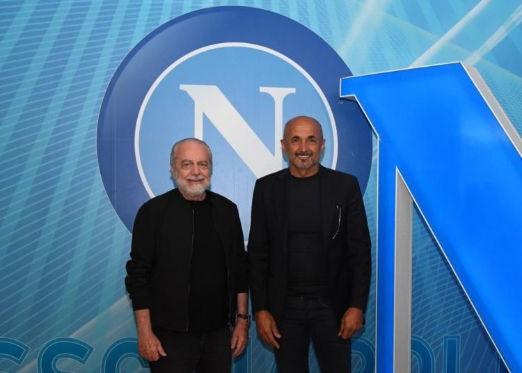 Luciano Spalletti and Aurelio De Laurentiis of Napoli