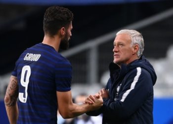 Olivier Giroud and Didier Deschamps
