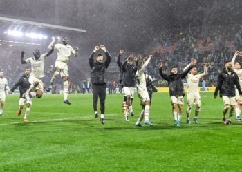 AC Milan players celebrate