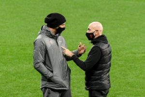 Zlatan Ibrahimovic and Stefano Pioli of AC Milan