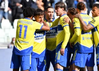 Juventus players celebrate