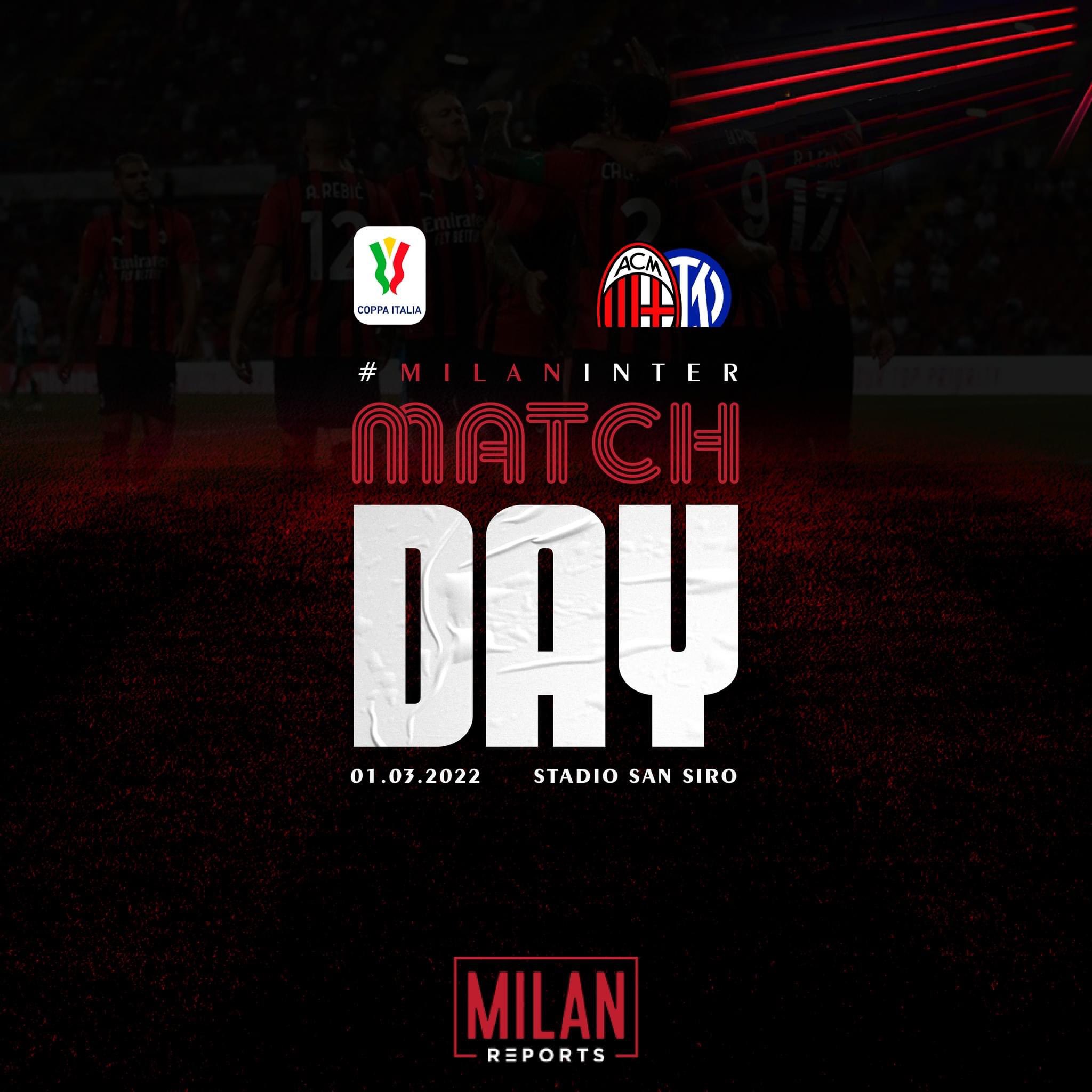 AC Milan vs Inter matchday in Coppa Italia Semi-final first leg