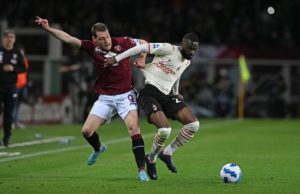 Fikayo Tomori of AC Milan vs Andrea Belotti of Torino