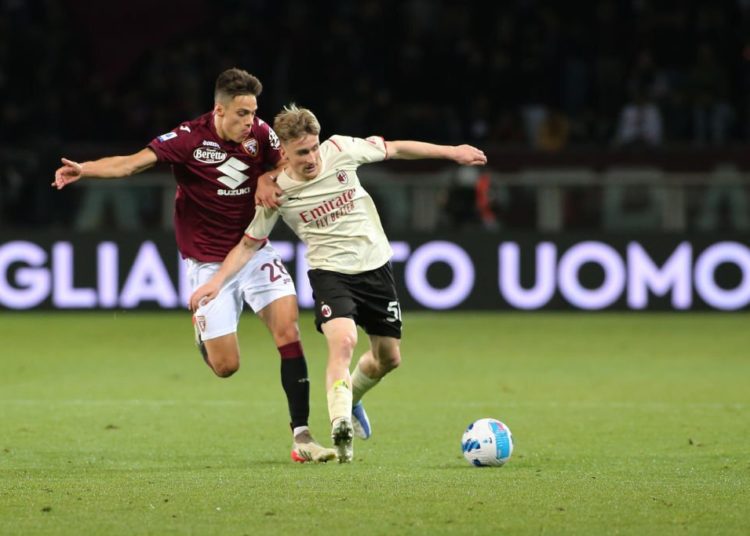 Alexis Saelemaekers of AC Milan