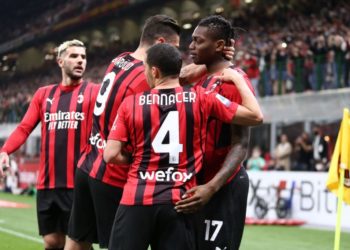 AC Milan players celebrate