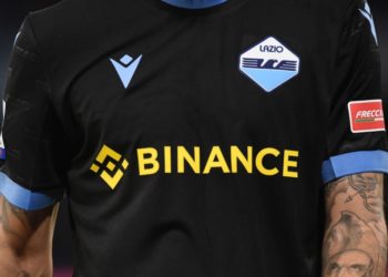 Lazio logo shirt close up