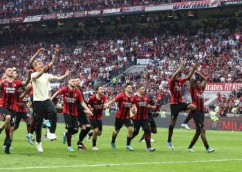 AC Milan players celebrate