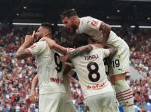 ac milan players celebrate