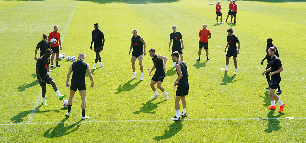 AC Milan players training at Milanello