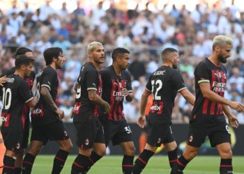 AC Milan players celebrate