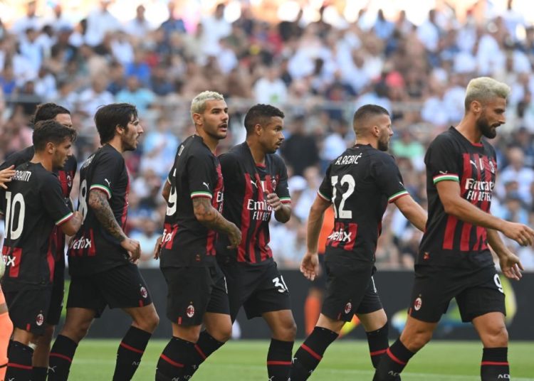 AC Milan players celebrate