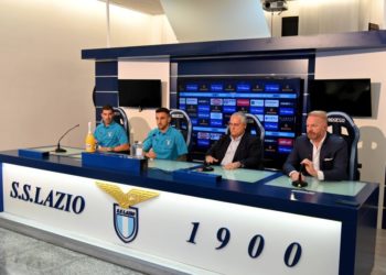 Alessio Romagnoli Matias Vecino Claudio Lotito Igli Tare Lazio