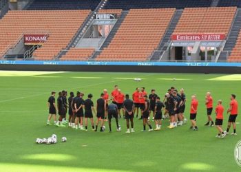 AC Milan players during training session at San Siro 11/08/2022