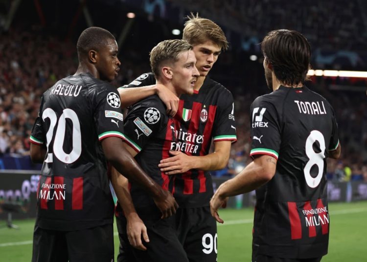 AC Milan players celebrate