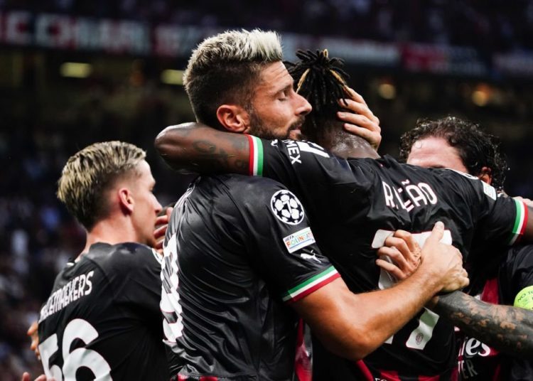 Olivier Giroud Rafael Leao AC Milan