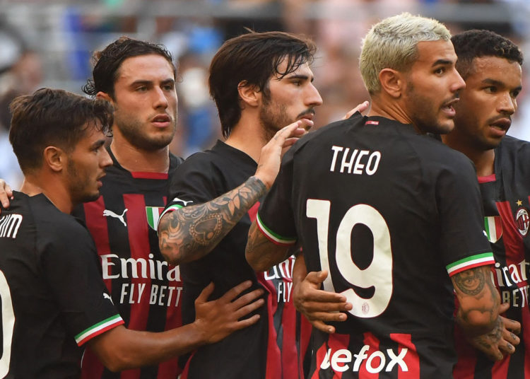 AC Milan players celebrate
