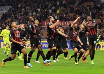 AC Milan players celebrate