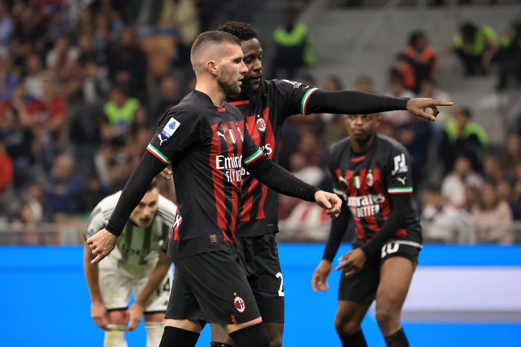 Ante Rebic and Divock Origi AC Milan