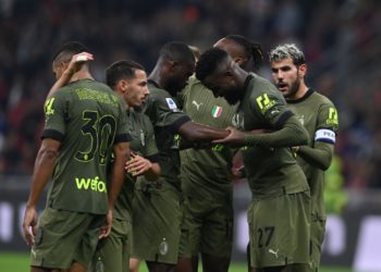 AC Milan players celebrate