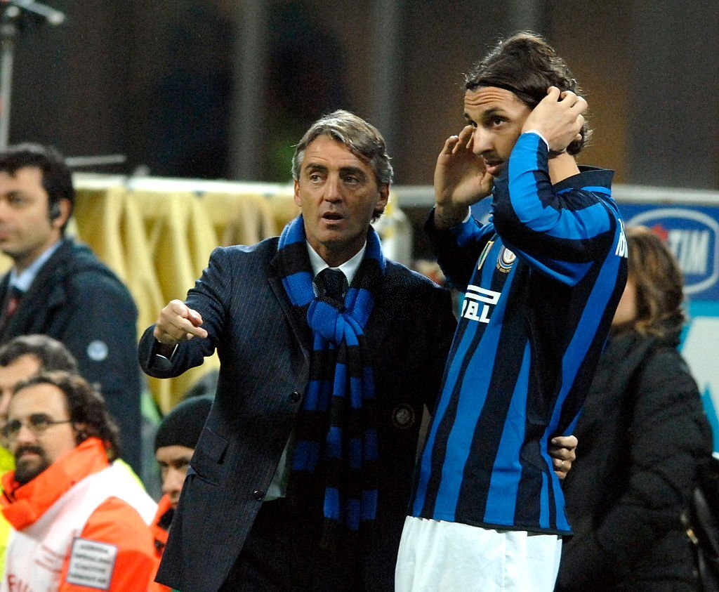 Roberto Mancini and Zlatan Ibrahimovic