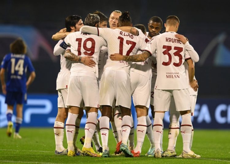 AC Milan players celebrate