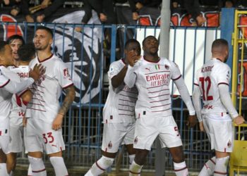AC Milan players celebrate