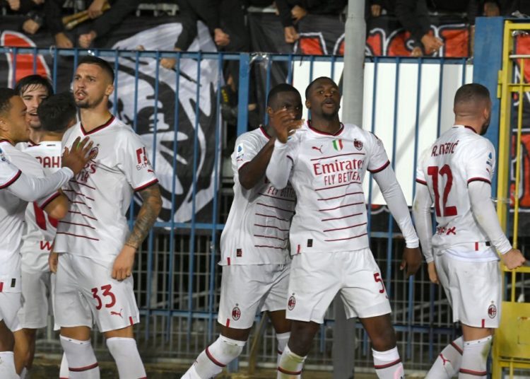 AC Milan players celebrate
