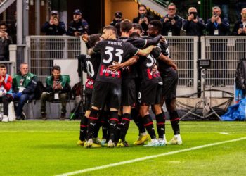 AC Milan players celebrate