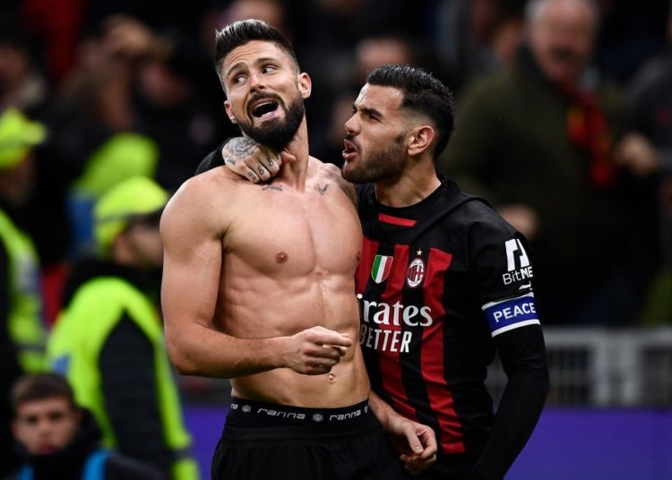 Theo Hernandez Olivier Giroud AC Milan