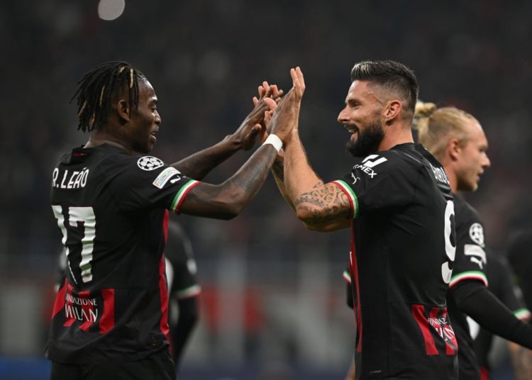 Olivier Giroud Rafael Leao AC Milan