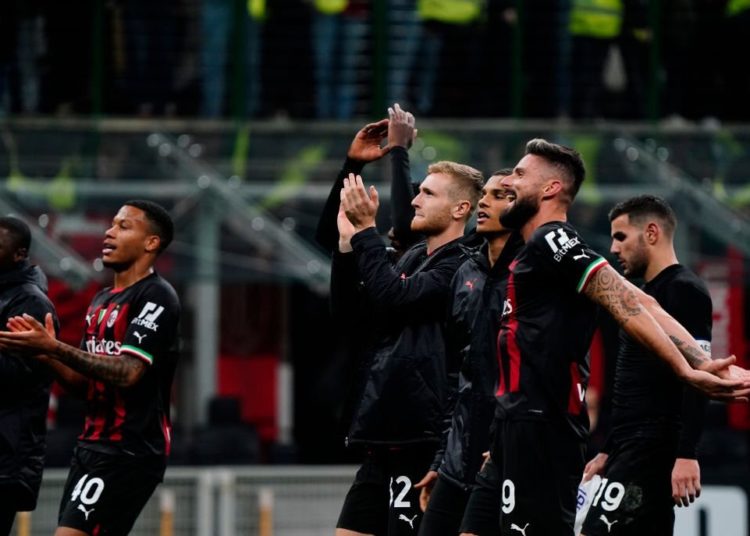 AC Milan players celebrate