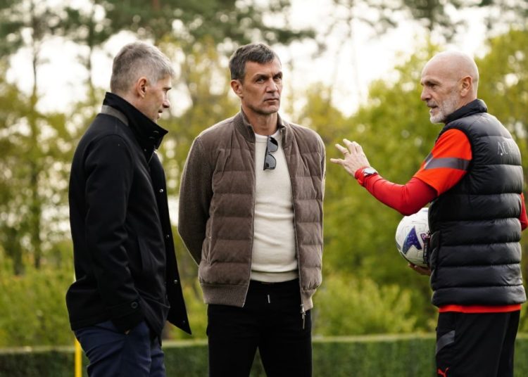 Paolo Maldini Frederic Massara Stefano Pioli AC Milan