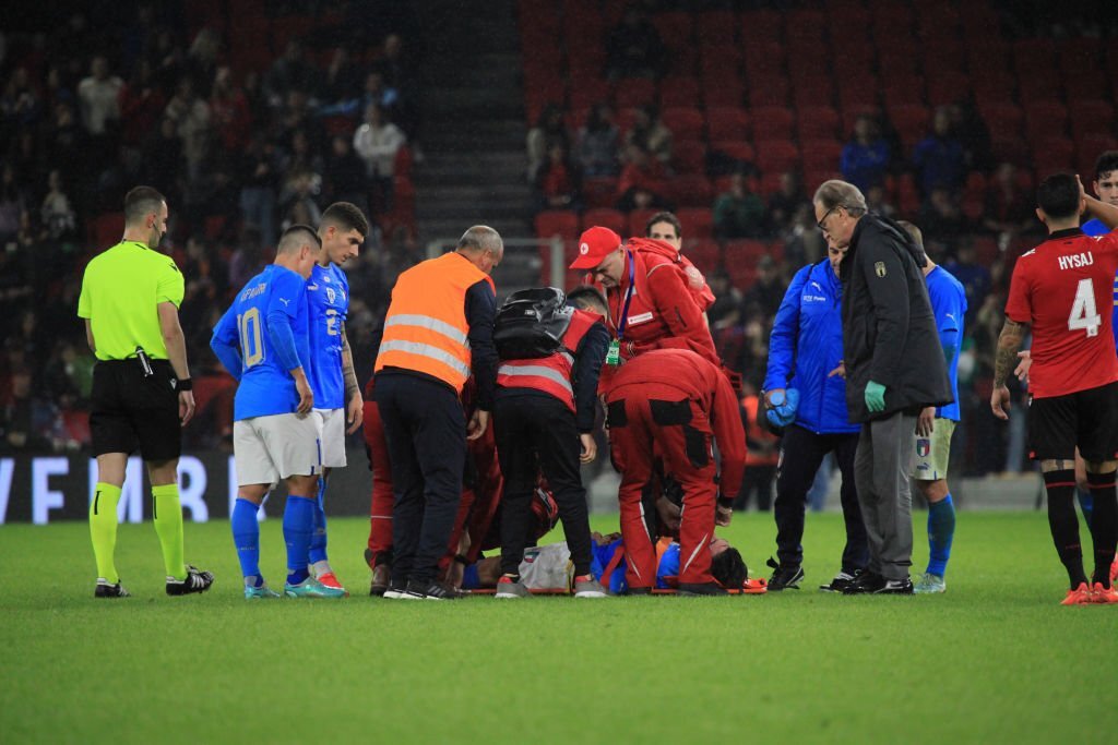 Sandro Tonali injured vs Albania
