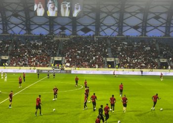 AC Milan warm up in dubai prior to facing Liverpool