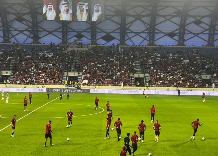 AC Milan warm up in dubai prior to facing Liverpool