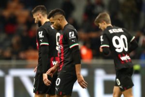 AC Milan players looking dejected