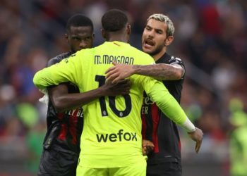 Mike Maignan, Theo Hernandez, Fikayo Tomori AC Milan