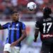 Inter's Denzel Dumfries AC Milan's Rafael Leao