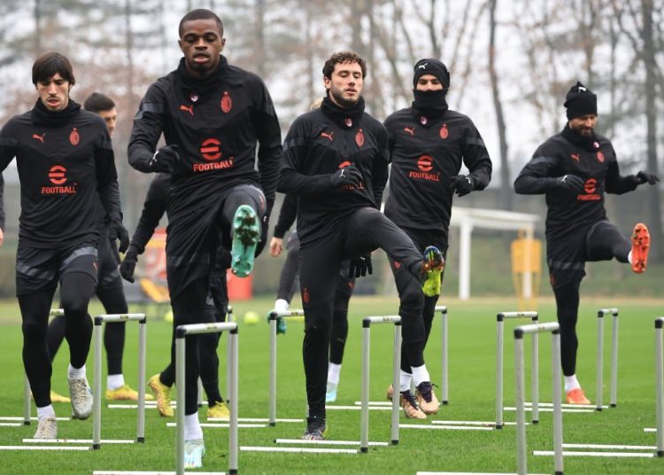 AC Milan players training