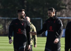 Zlatan Ibrahimovic Olivier Giroud AC Milan