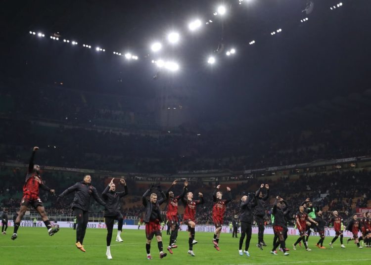 AC Milan players celebrate