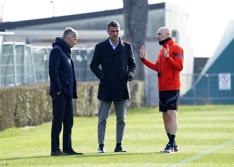 Paolo Maldini Frederic Massara Stefano Pioli AC Milan