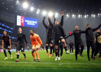 AC Milan players celebrate