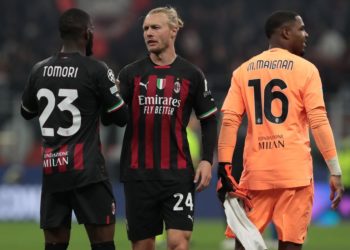 Fikayo Tomori, Simon Kjaer, Mike Maignan AC Milan