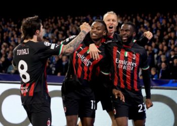 AC Milan players celebrate